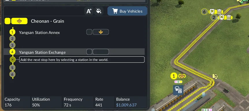 Waypoints interface for guiding a managed line along a chosen route