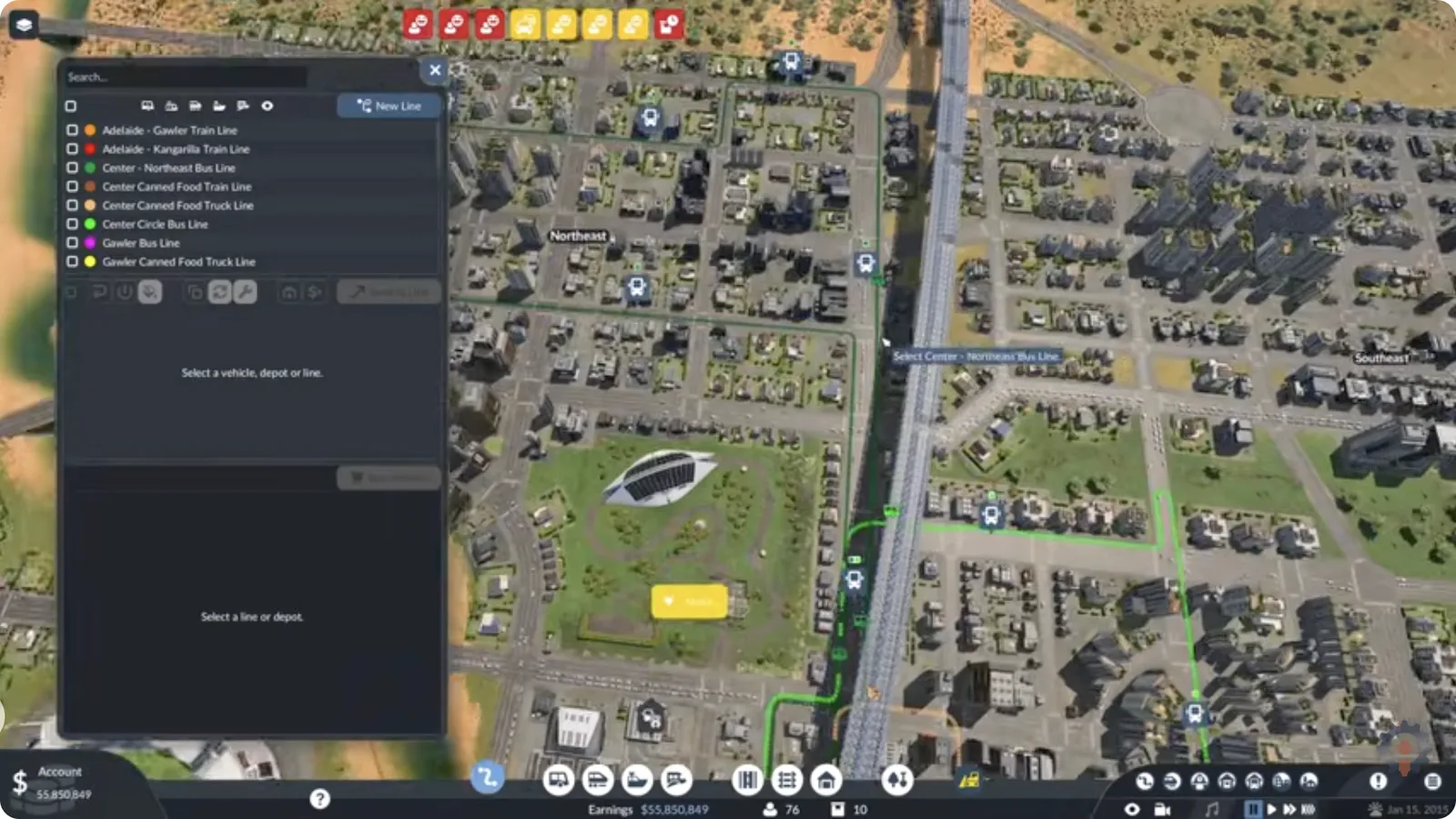 Mission 7 northeast residential streets and the existing Center to Northeast bus line