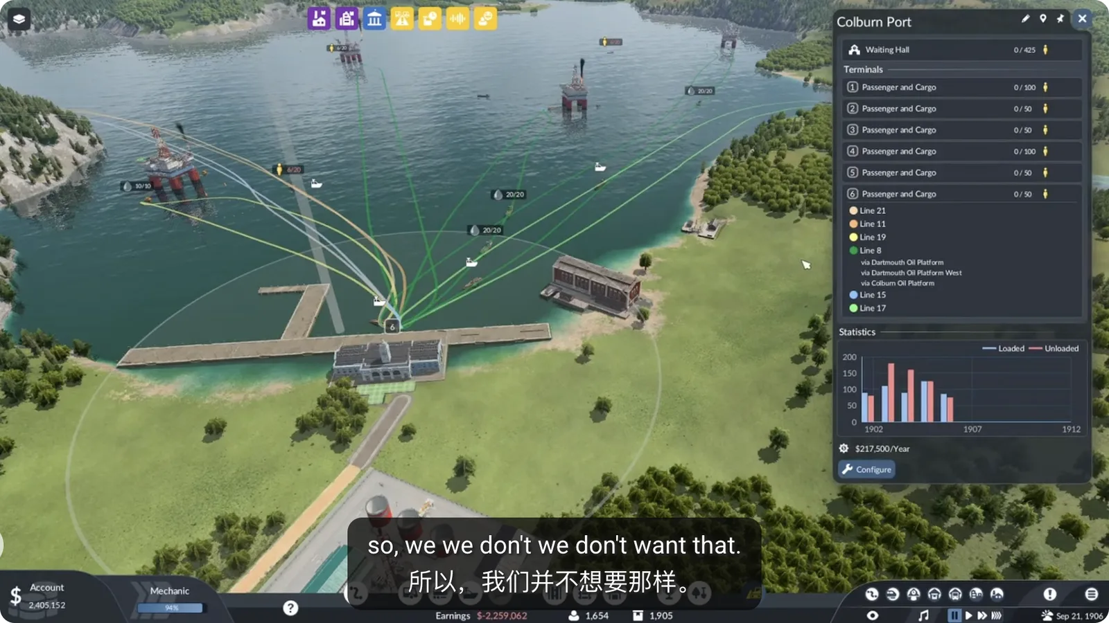 Colburn Port has six landings while several shipping lines still converge on landing six