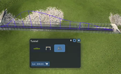 Road tunnel portal and tunnel model selection window